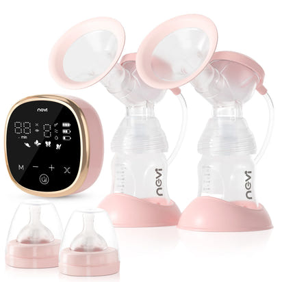 NCVI Double Electric Breast Pump – Portable, 4 Modes, 9 Levels, LED Display + 10 Breastmilk Storage Bags 🍼💖