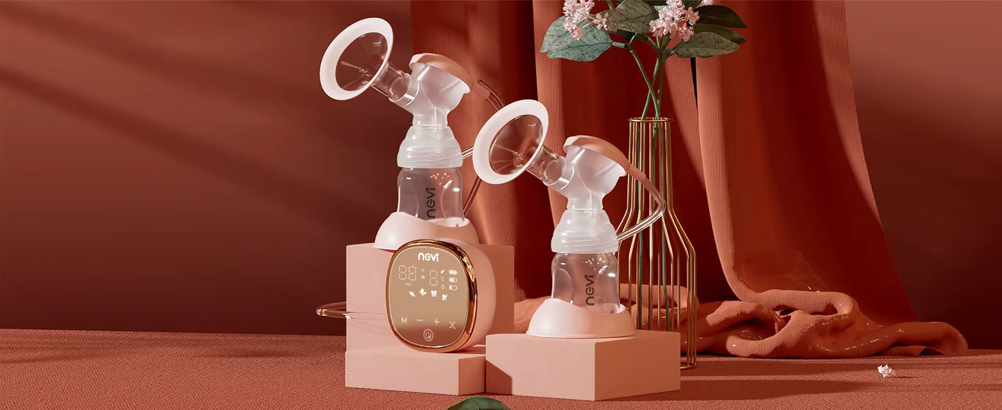 NCVI Double Electric Breast Pump – Portable, 4 Modes, 9 Levels, LED Display + 10 Breastmilk Storage Bags 🍼💖